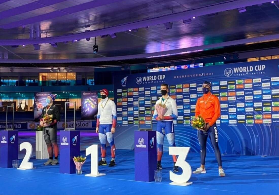 Череповецкий конькобежец Артём Алферьев завоевал бронзу на Кубке мира